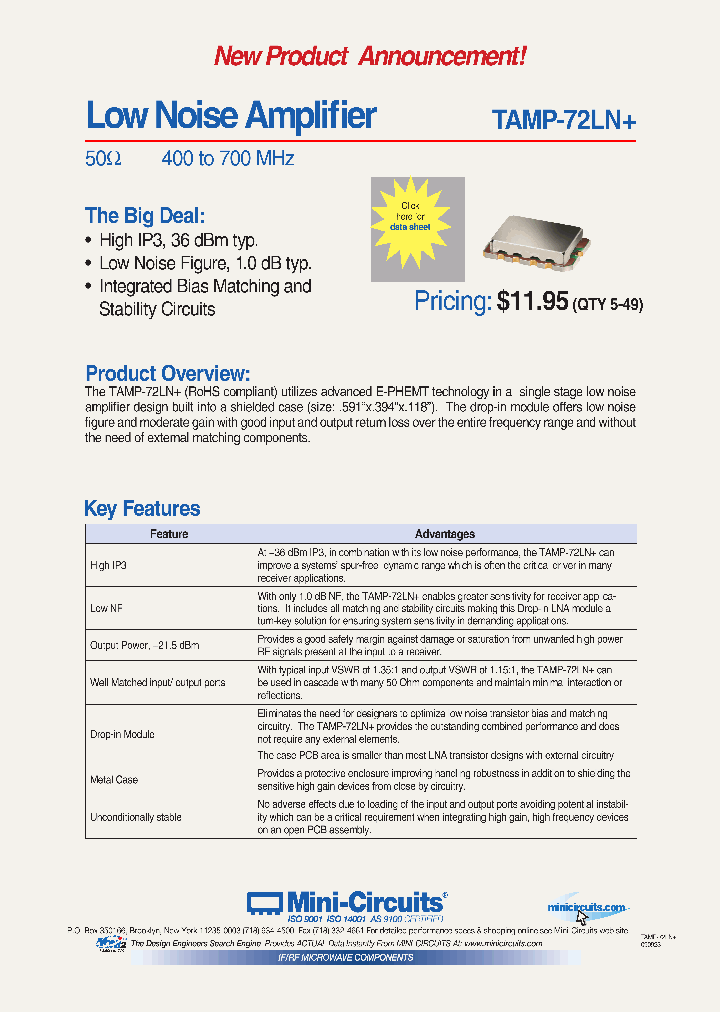 TAMP-72LN_4555287.PDF Datasheet