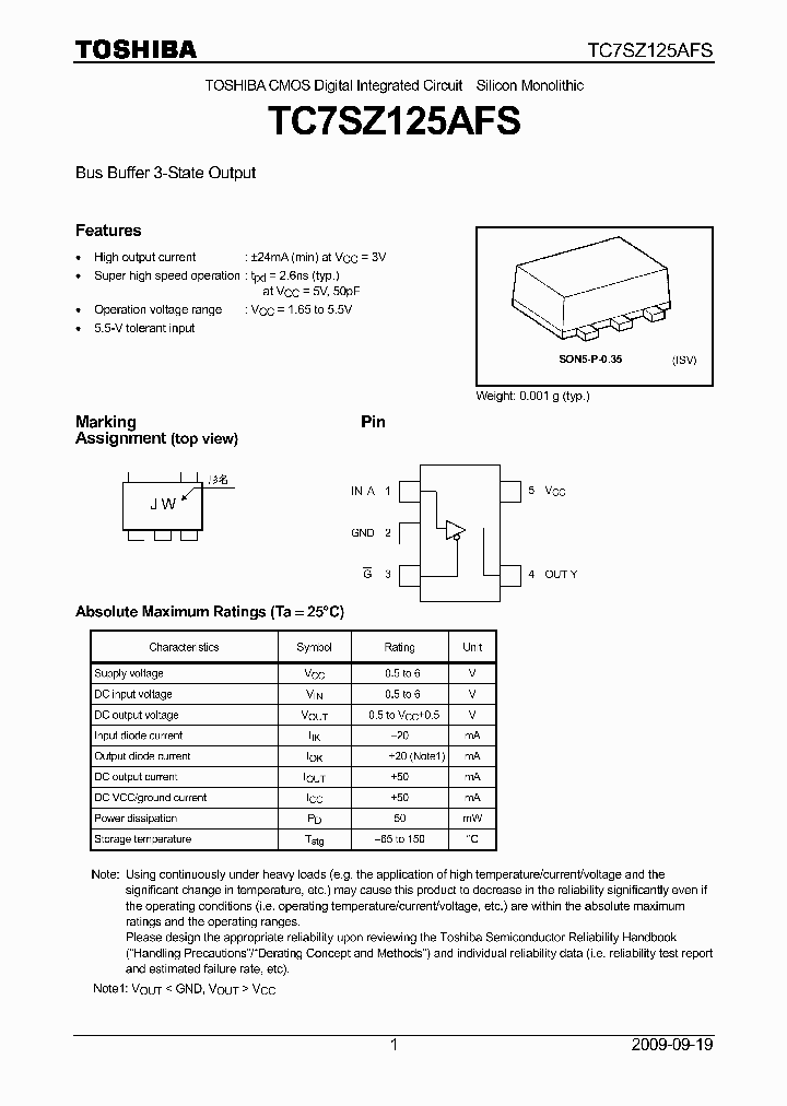 TC7SZ125AFS_4750322.PDF Datasheet
