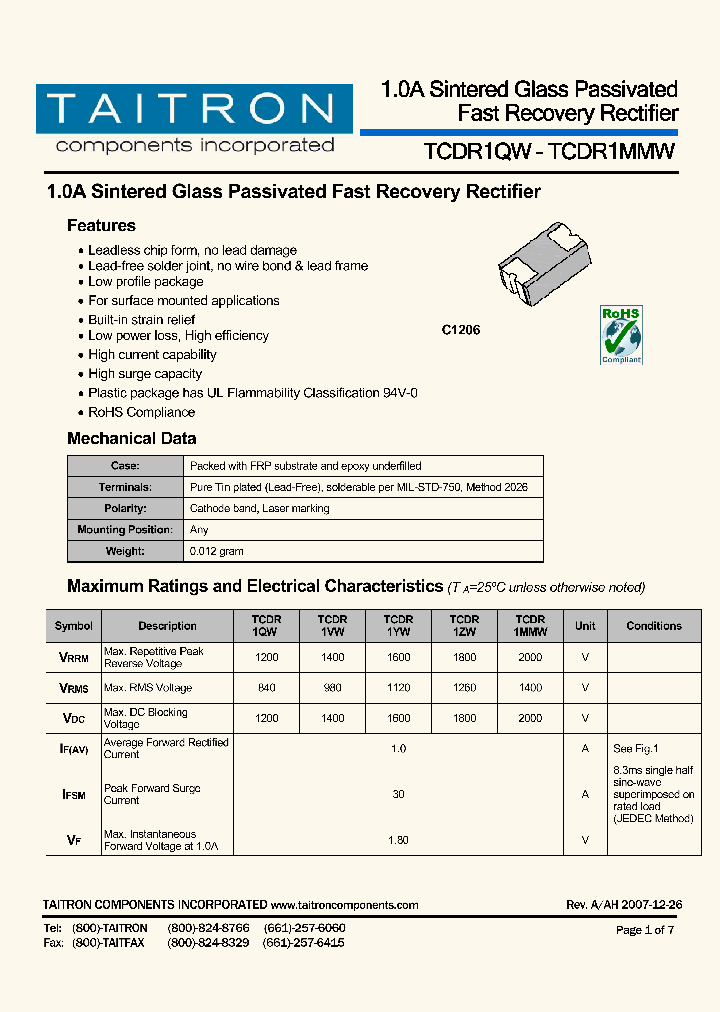 TCDR1MMW_4414491.PDF Datasheet