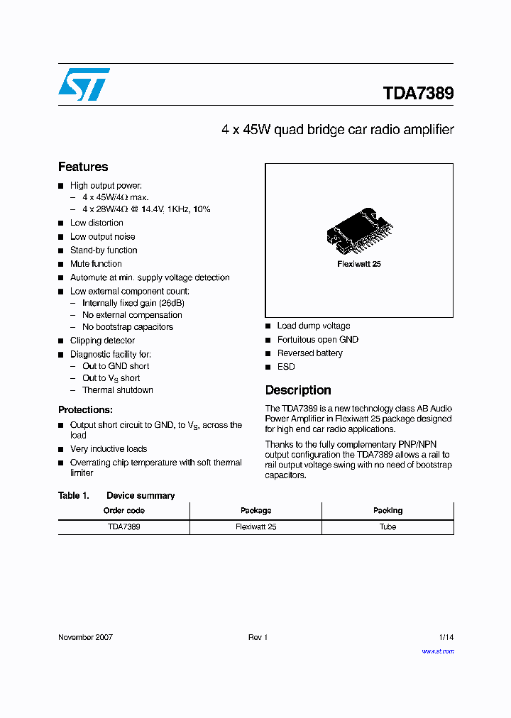 TDA7389_4216892.PDF Datasheet