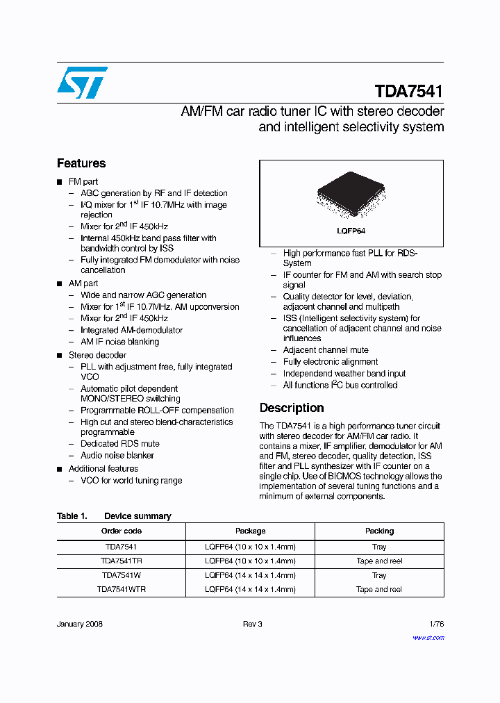 TDA7541_4191699.PDF Datasheet