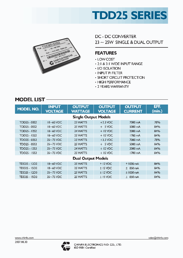 TDD25-03S2_4342549.PDF Datasheet