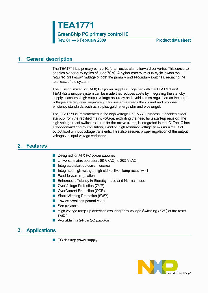TEA1771_4530140.PDF Datasheet