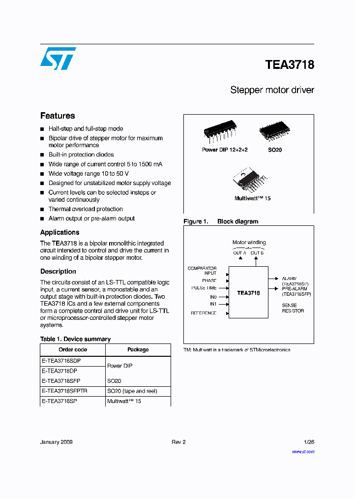 TEA3718SFPTR_4915024.PDF Datasheet