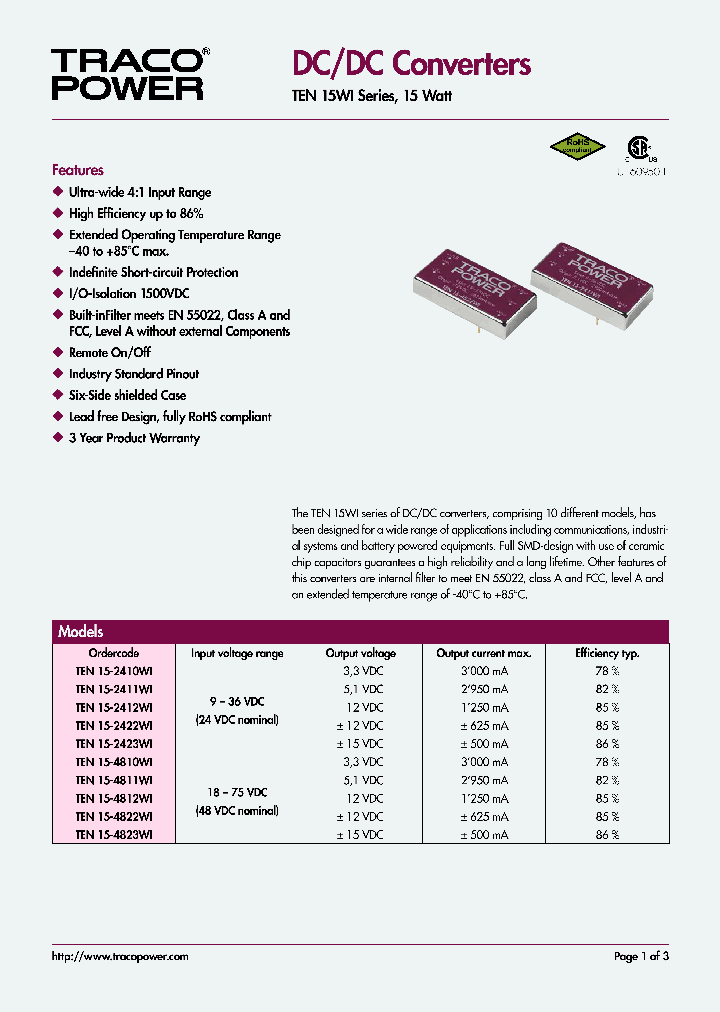 TEN15-2410WI_4235355.PDF Datasheet