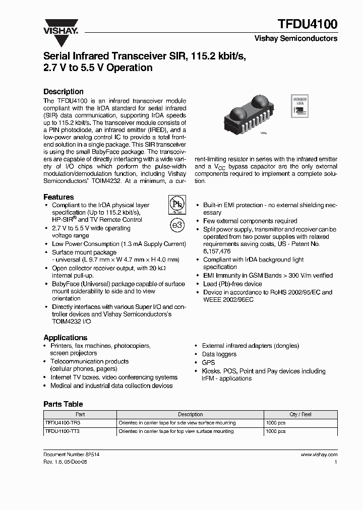 TFDU4100-TT3_4687579.PDF Datasheet