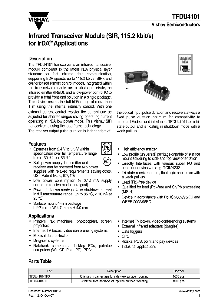 TFDU4101_4258377.PDF Datasheet
