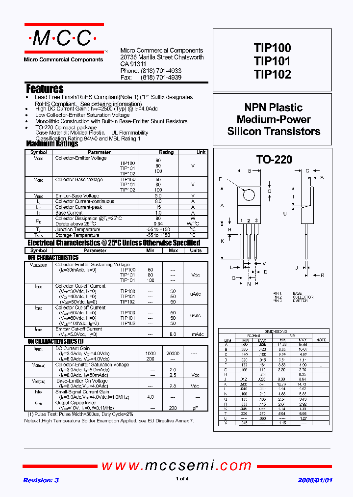TIP100_4739064.PDF Datasheet
