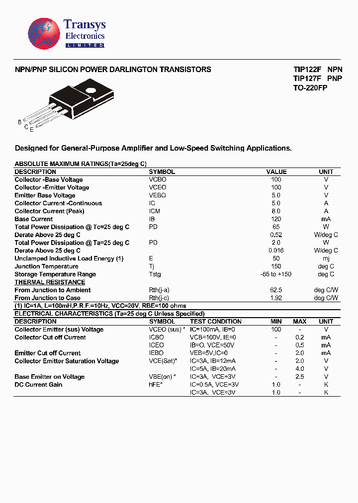 TIP127F_4319399.PDF Datasheet