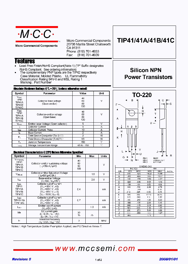 TIP41C_4740992.PDF Datasheet