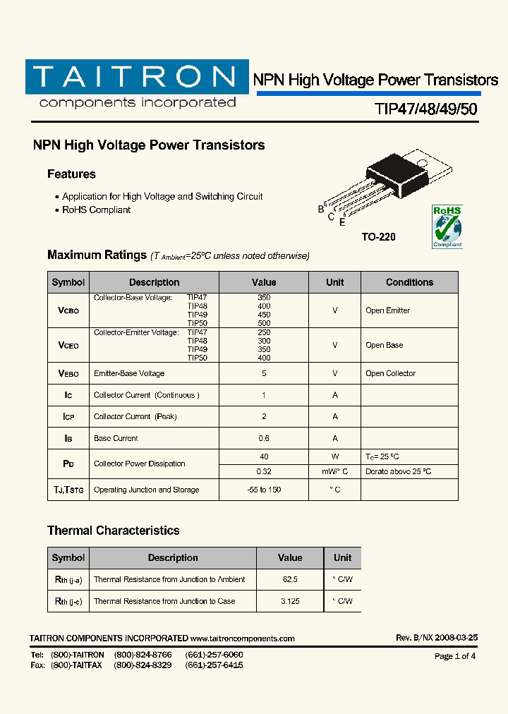 TIP50_4306115.PDF Datasheet