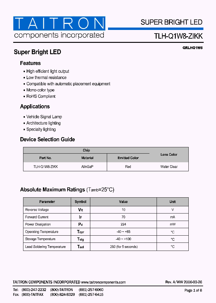 TLH-Q1W8-ZIKK-88-TR70_4851570.PDF Datasheet