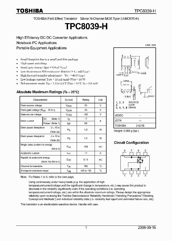 TPC8039-H_4509087.PDF Datasheet