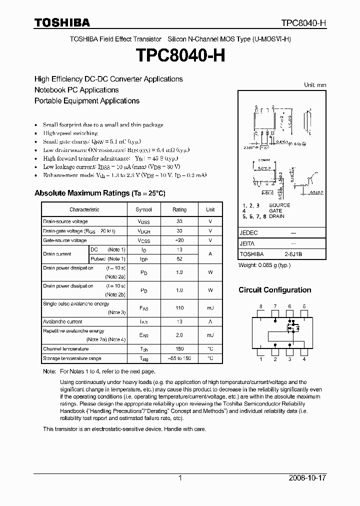 TPC8040-H_4796302.PDF Datasheet
