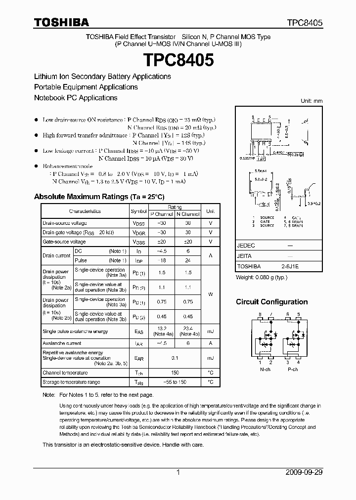 TPC8405_4542625.PDF Datasheet