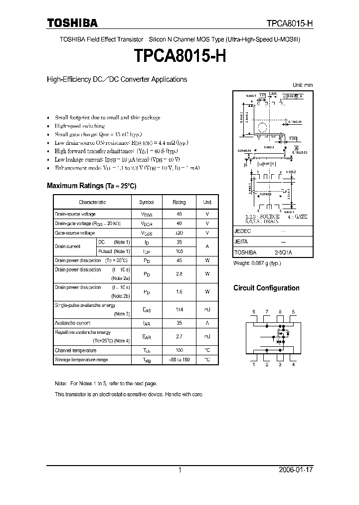 TPCA8015-H_4617932.PDF Datasheet