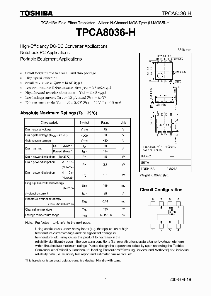 TPCA8036-H_4681864.PDF Datasheet