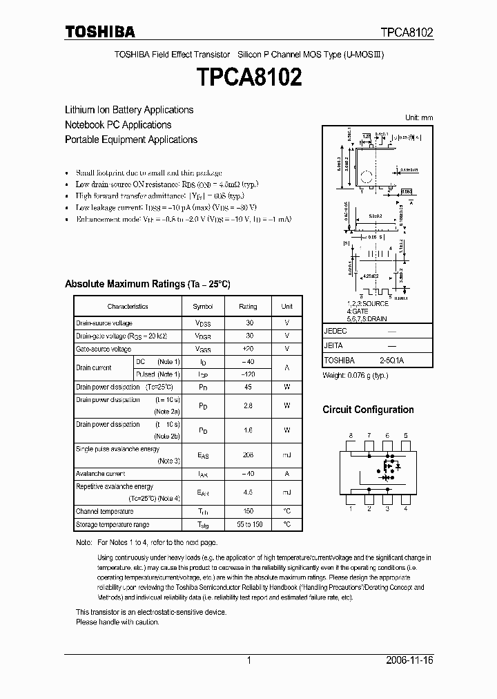 TPCA8102_4580241.PDF Datasheet