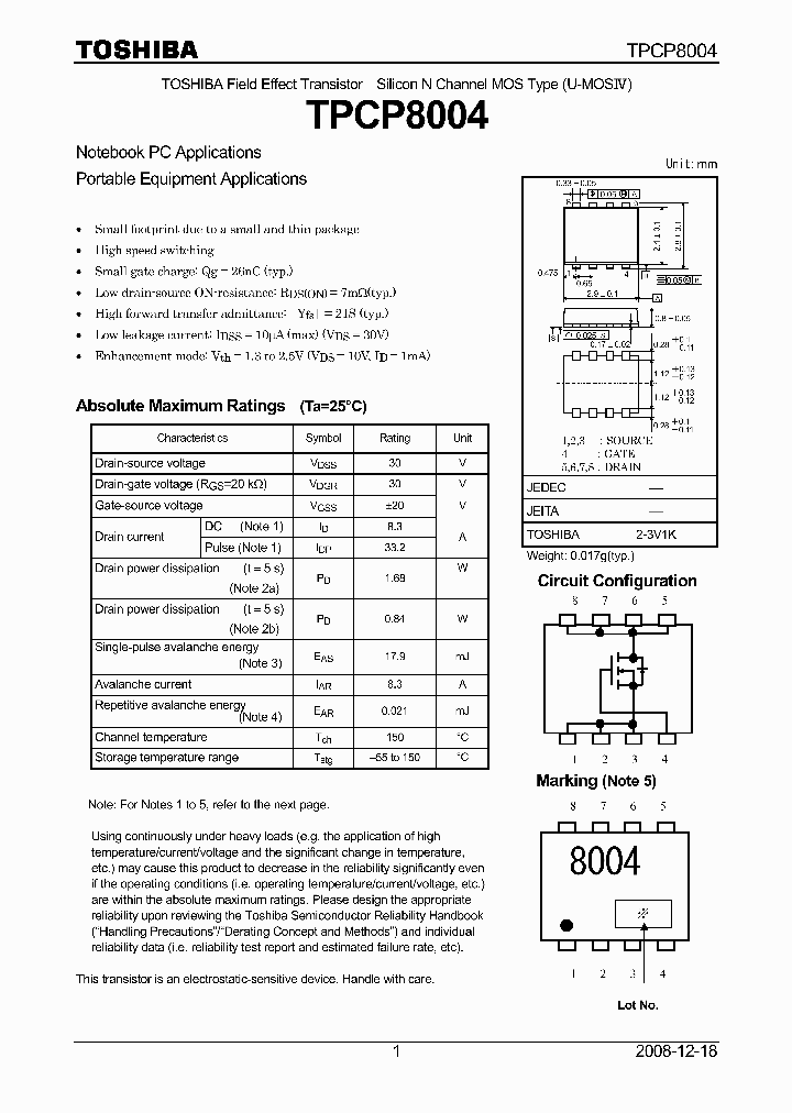 TPCP8004_4599191.PDF Datasheet