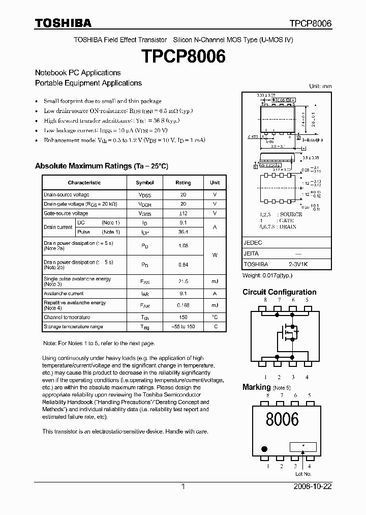 TPCP8006_4599193.PDF Datasheet