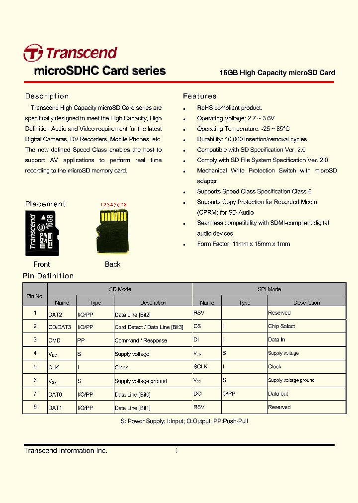TS16GUSDHC6_4888715.PDF Datasheet
