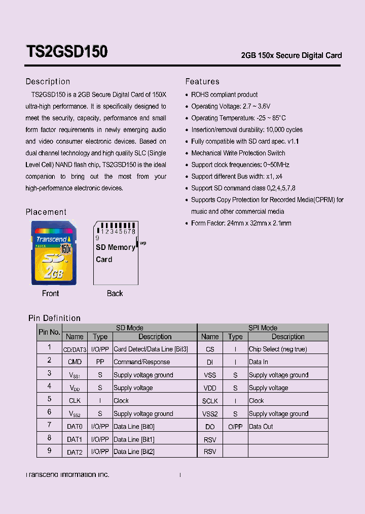 TS2GSD150_4557866.PDF Datasheet