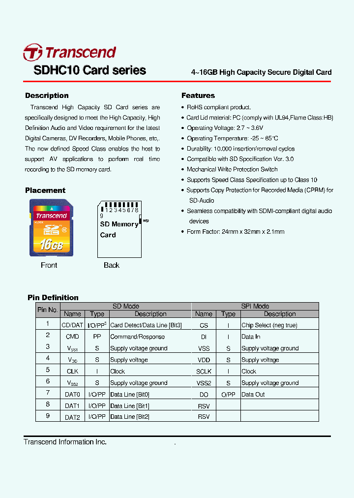 TS4GSDHC10_4557869.PDF Datasheet