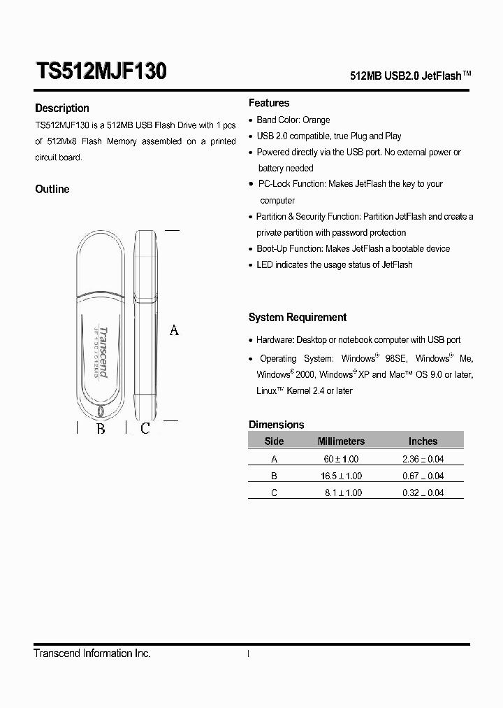 TS512MJF130_4469005.PDF Datasheet