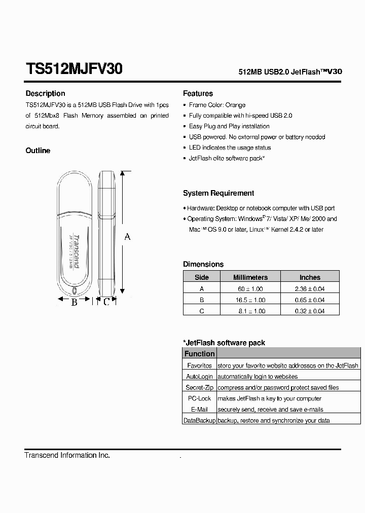 TS512MJFV30_4635991.PDF Datasheet