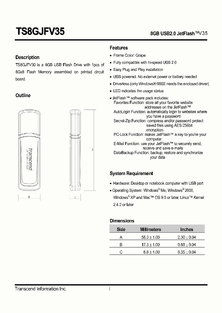 TS8GJFV35_4385754.PDF Datasheet