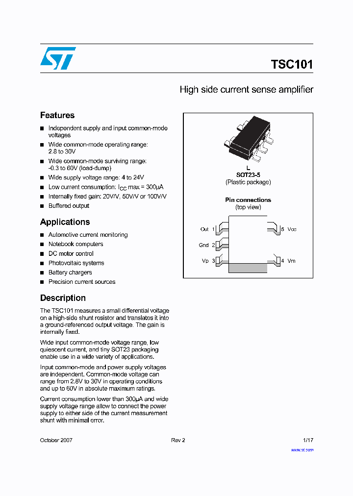 TSC101BIYLT_4214940.PDF Datasheet