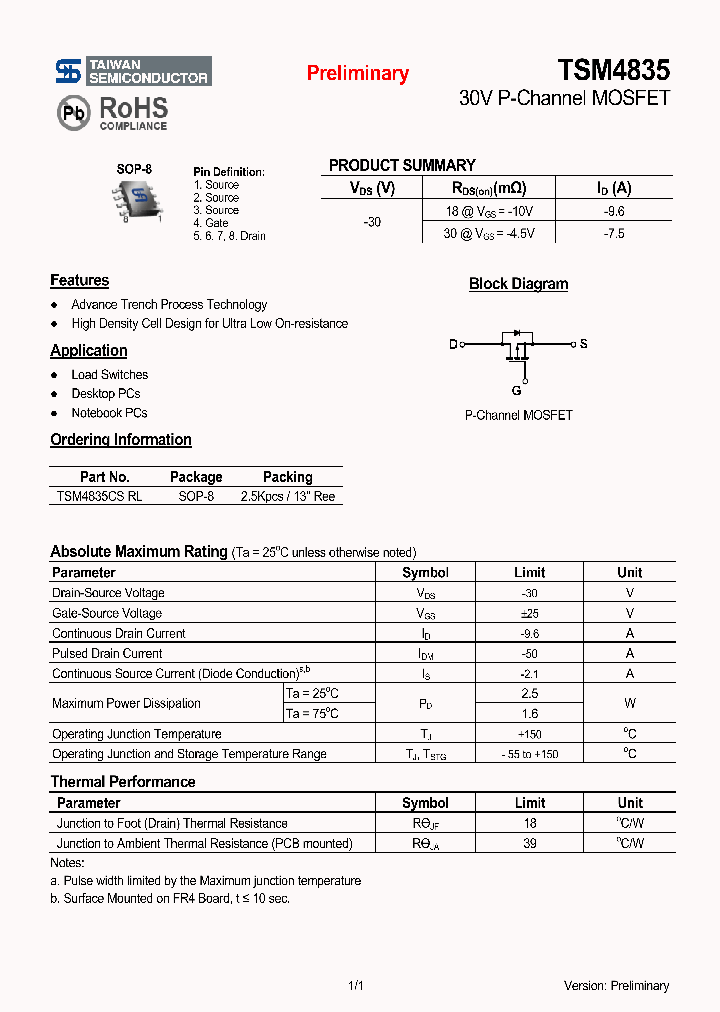 TSM4835CSRL_4560497.PDF Datasheet
