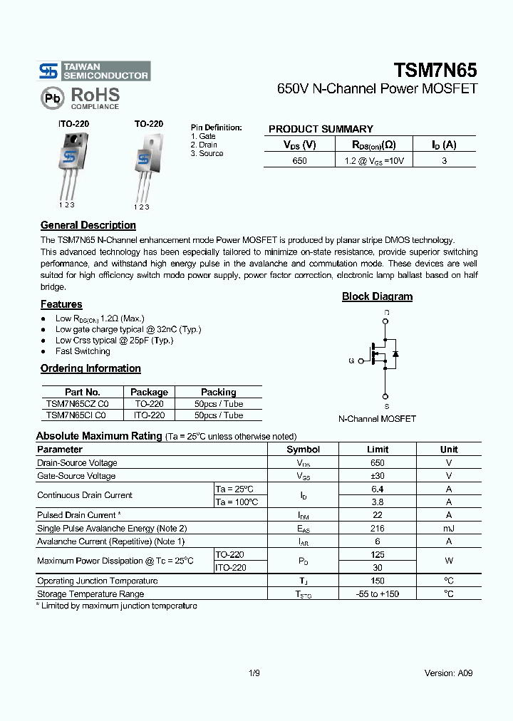 TSM7N65CIC0_4551997.PDF Datasheet