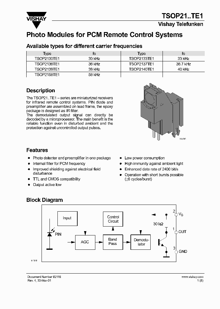 TSOP2133TE1_4548684.PDF Datasheet