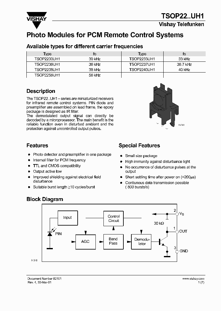 TSOP2230UH1_4567260.PDF Datasheet