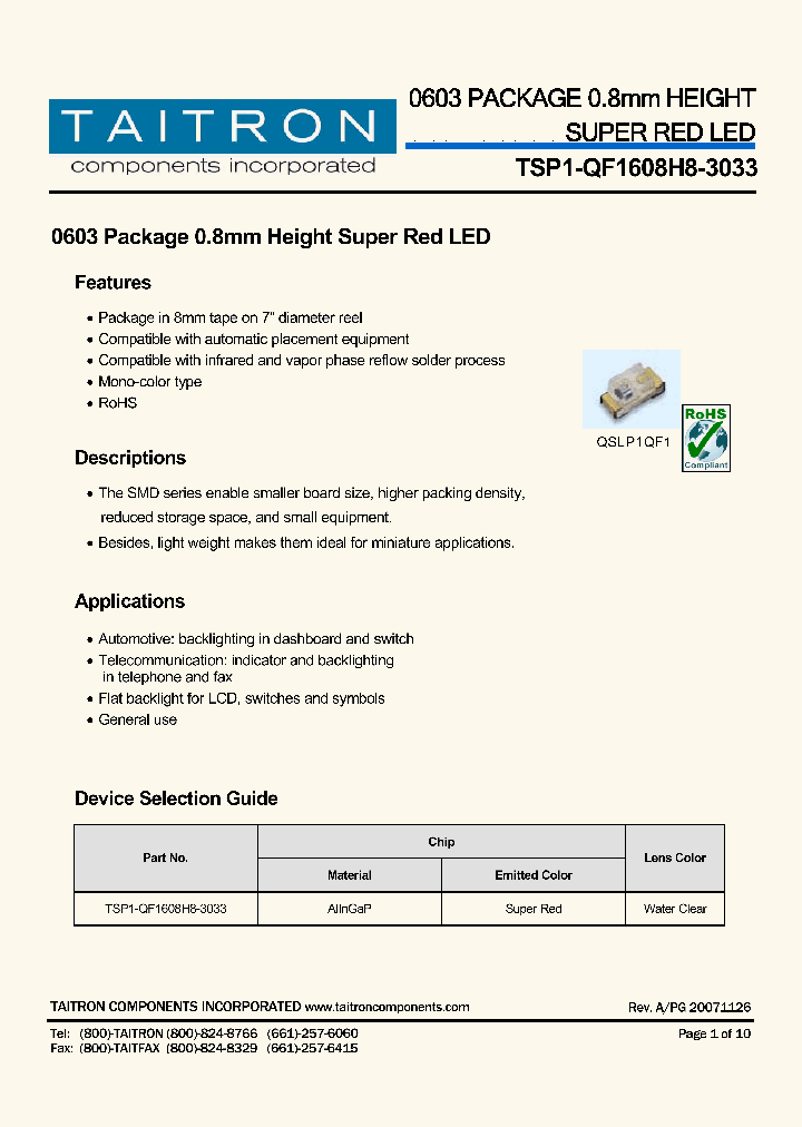 TSP1-QF1608H83033-92-TR71_4185615.PDF Datasheet