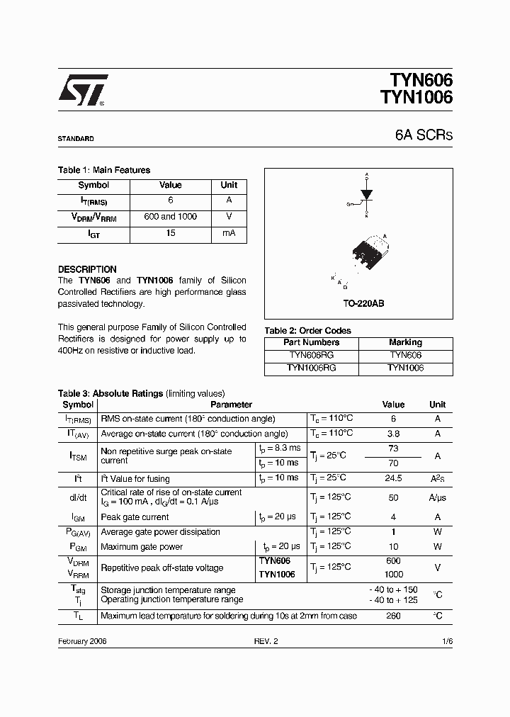 TYN606RG_4269709.PDF Datasheet