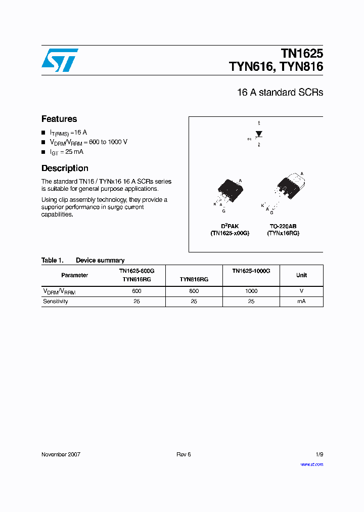 TYNX16RG_4307231.PDF Datasheet