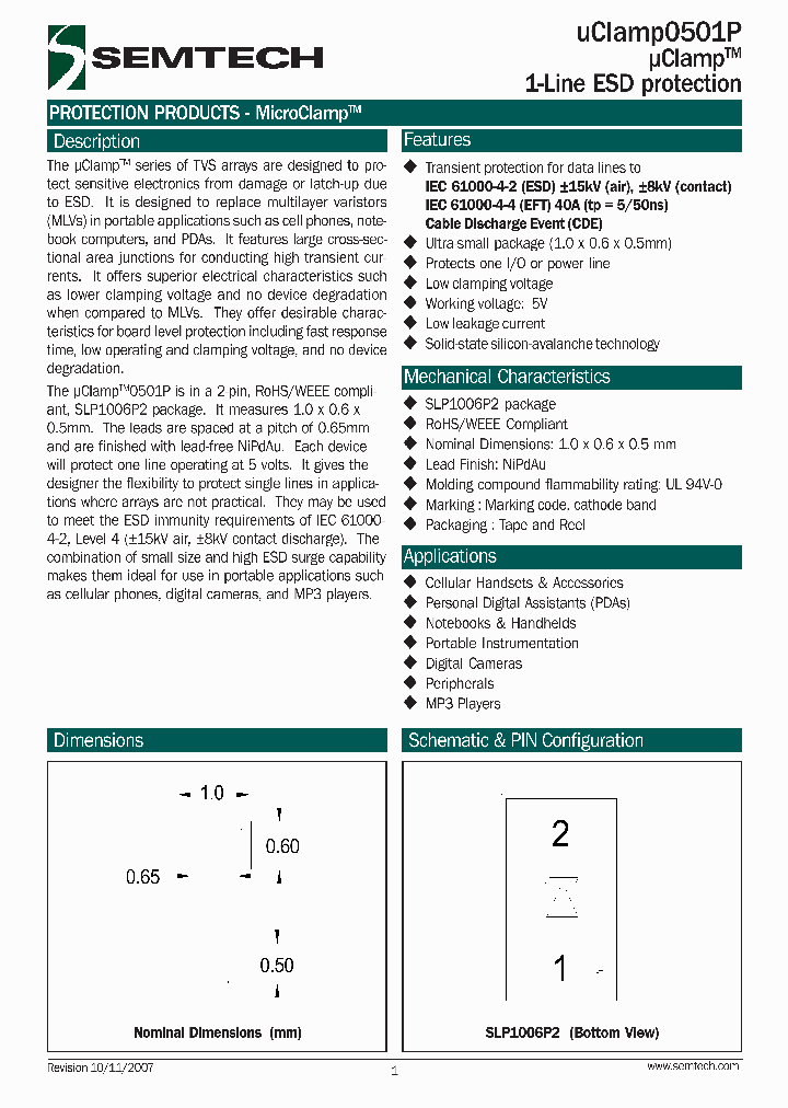 UCLAMP0501P_4267180.PDF Datasheet