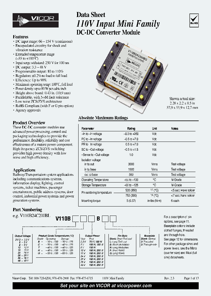 V110B12E200BF_4470339.PDF Datasheet