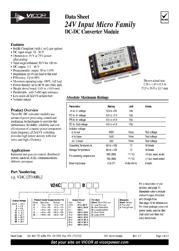 V24C12H100BF2_4464788.PDF Datasheet