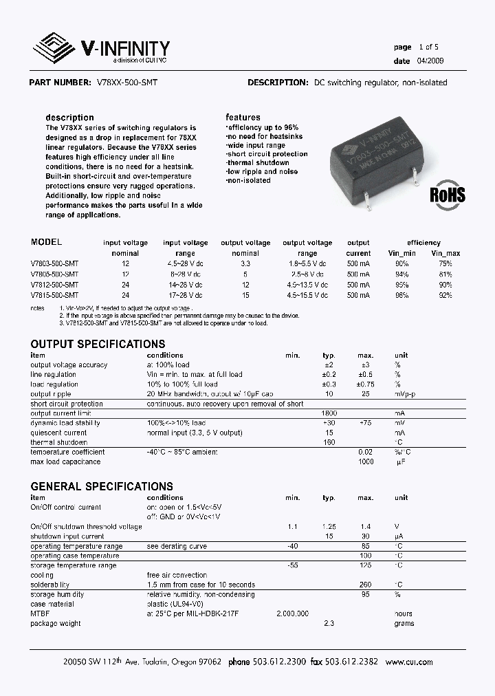 V7815-500-SMT_4700933.PDF Datasheet