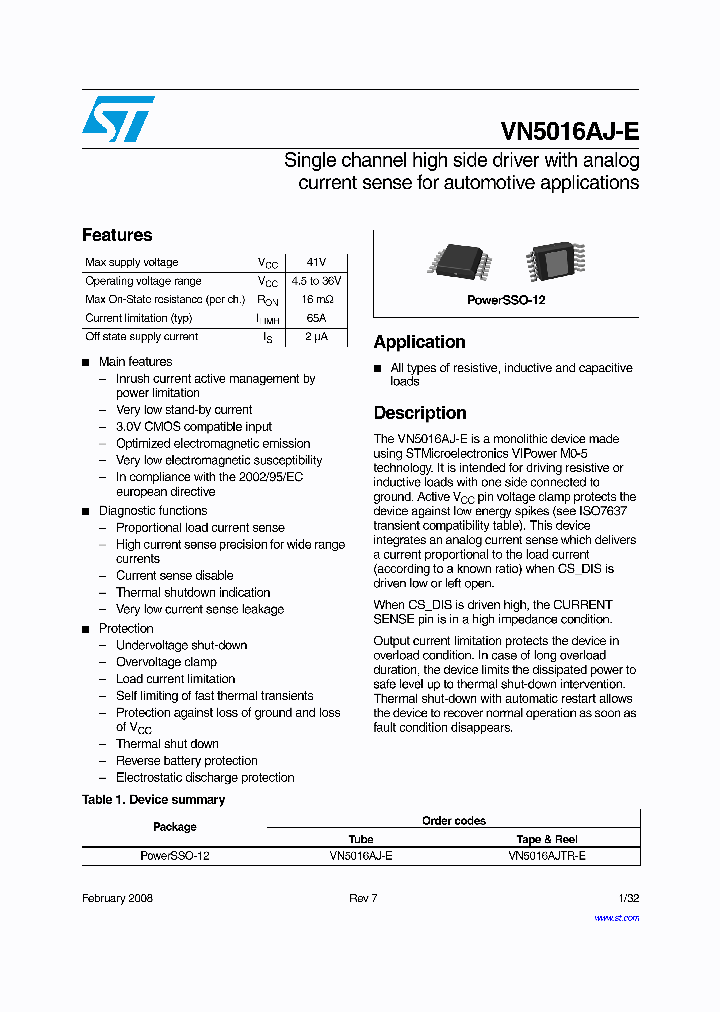 VN5016AJ-E_4874325.PDF Datasheet