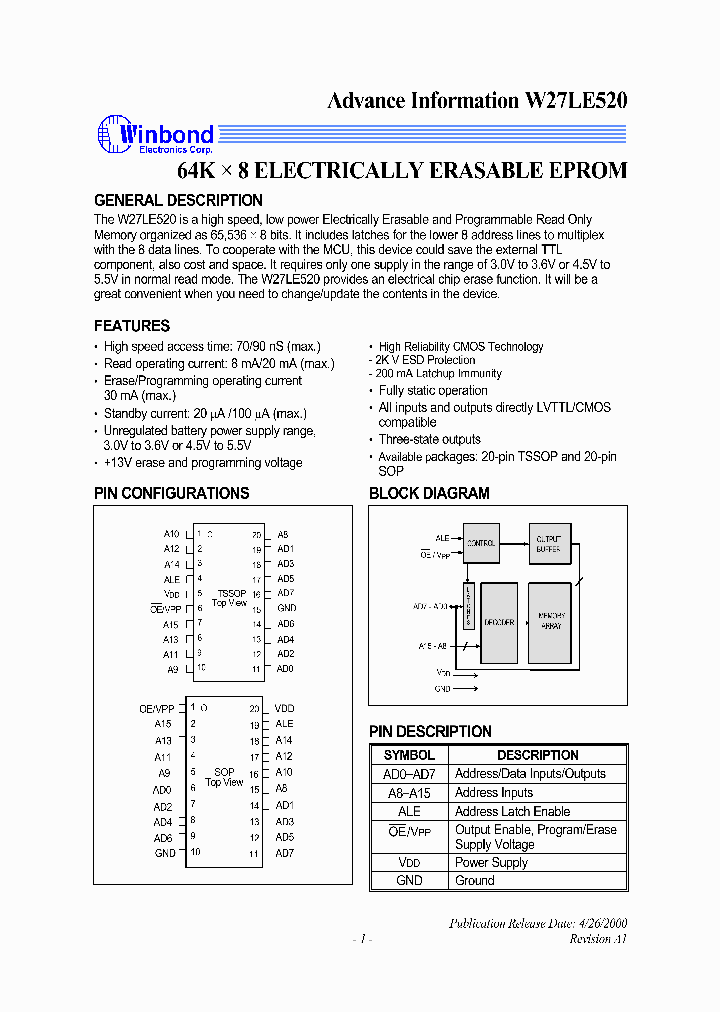 W27LE520W-70_4227471.PDF Datasheet