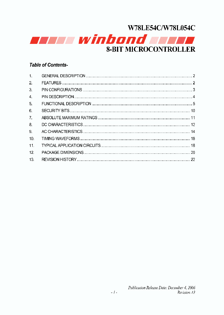 W78LE54C_4196692.PDF Datasheet