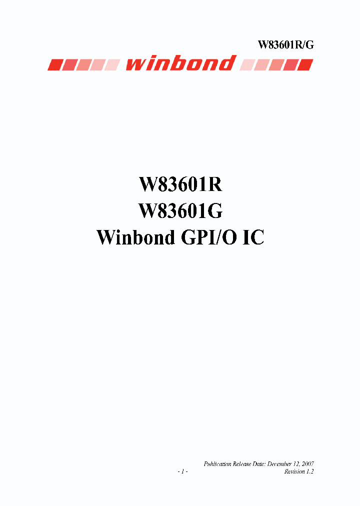 W83601G_4212419.PDF Datasheet