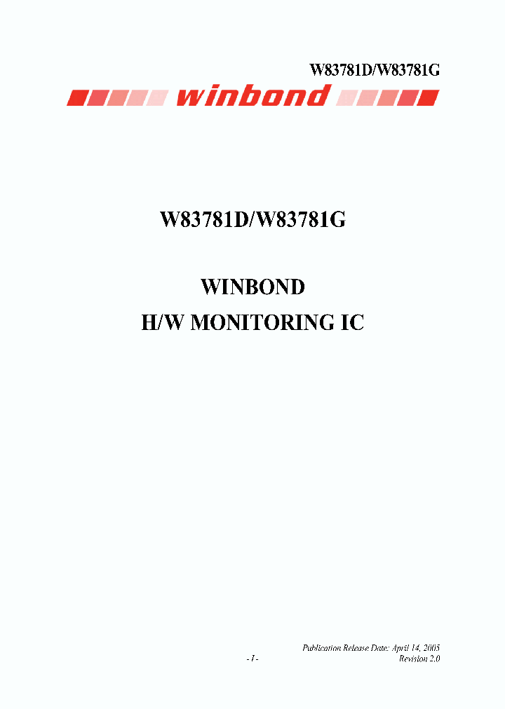 W83781G_4221012.PDF Datasheet