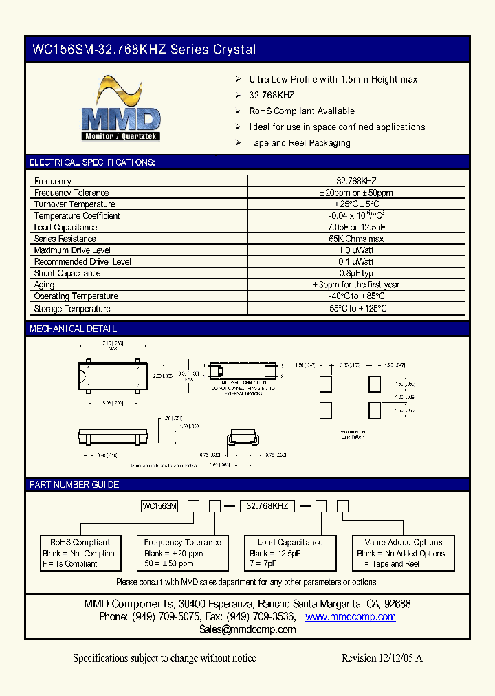 WC156SMF50-32768KHZ-7_4574124.PDF Datasheet
