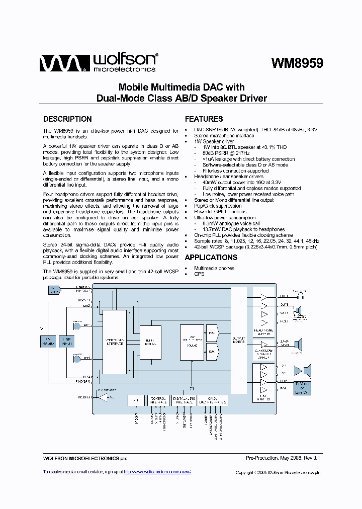 WM8959_4235996.PDF Datasheet
