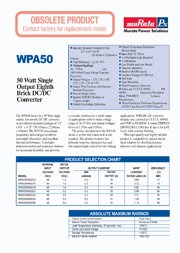 WPA50_4463412.PDF Datasheet